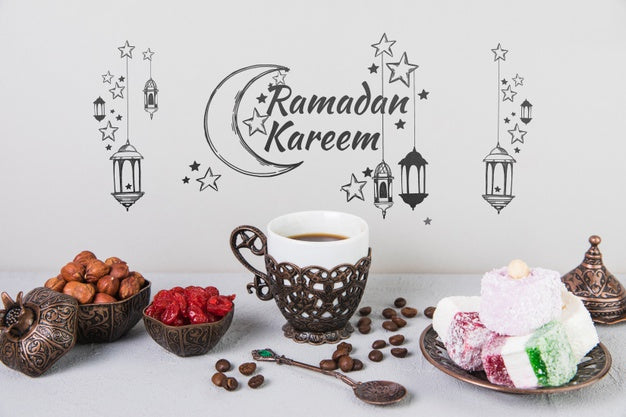 Beautiful Still Life With Ramadán Elements Psd