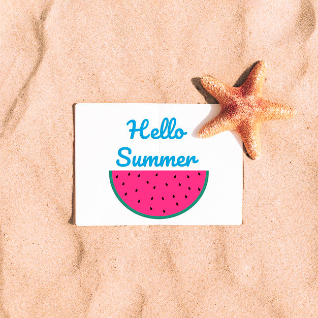 Beautiful Summer Mockup With Watermelon Psd