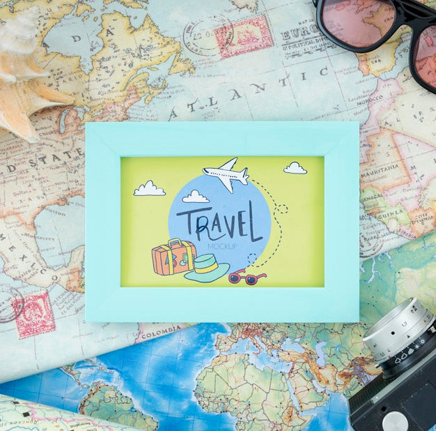 Beautiful Travel Concept Mock-Up Psd