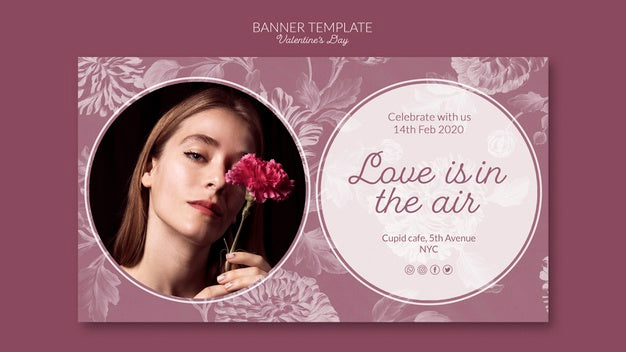 Beautiful Valentine'S Day Concept Mock-Up Psd