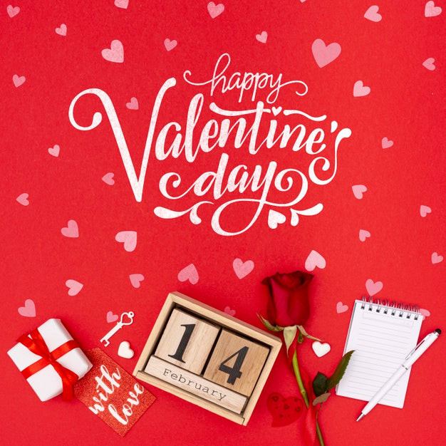 Beautiful Valentine'S Day Concept With Rose Psd
