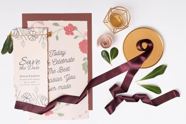 Beautiful Wedding Card Mockup Psd