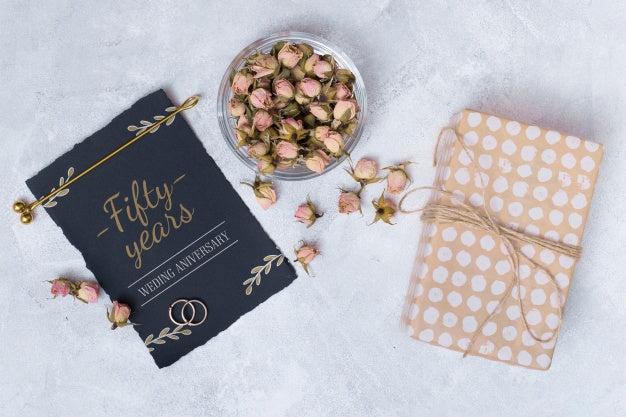 Beautiful Wedding Card Mockup Psd