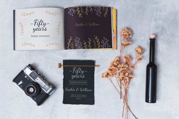 Beautiful Wedding Card Mockup Psd