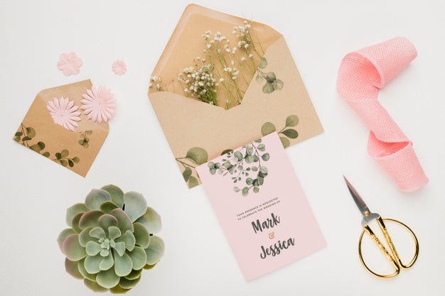 Beautiful Wedding Concept Mock-Up Psd