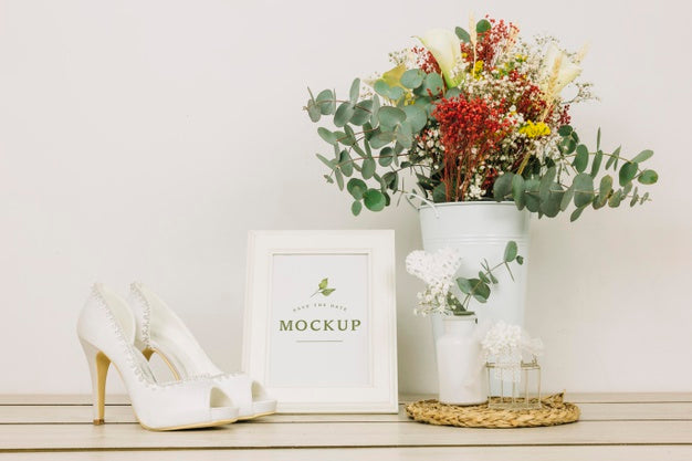 Beautiful Wedding Concept Mock-Up Psd