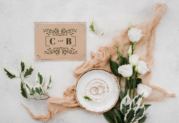 Beautiful Wedding Concept Mock-Up Psd