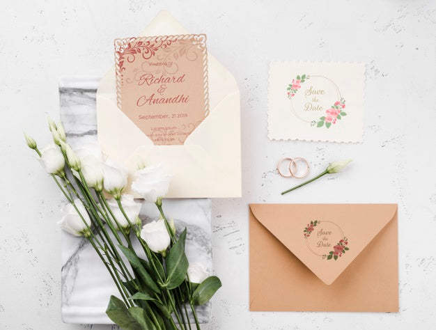 Beautiful Wedding Concept Mock-Up Psd
