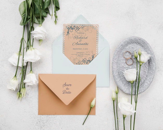Beautiful Wedding Concept Mock-Up Psd