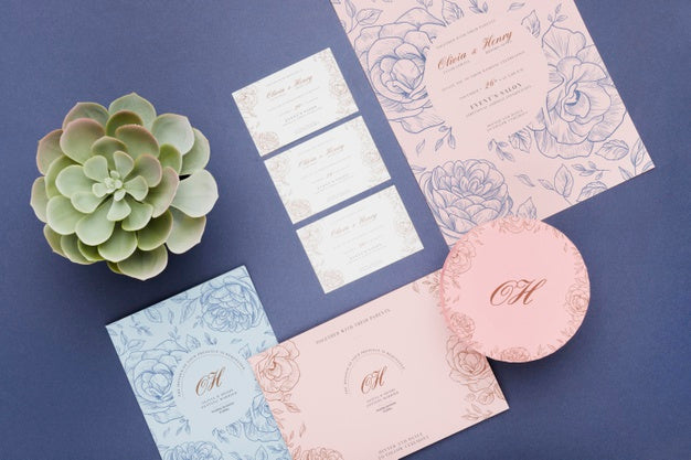 Beautiful Wedding Concept Mock-Up Psd