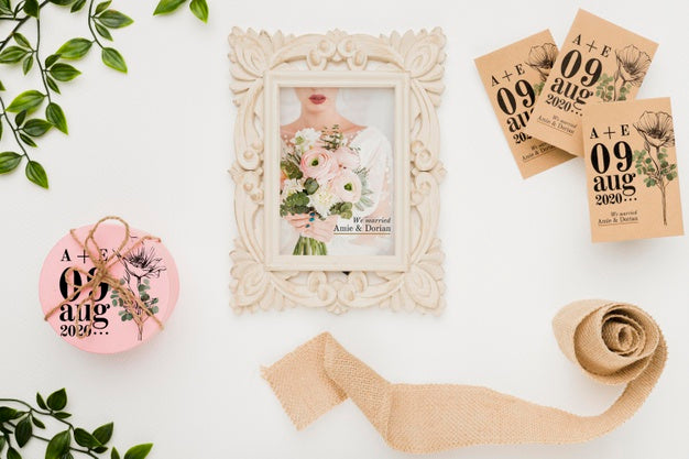 Beautiful Wedding Concept Mock-Up Psd