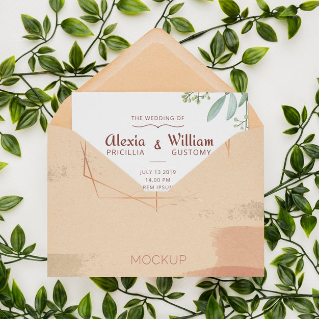 Beautiful Wedding Concept Mock-Up Psd