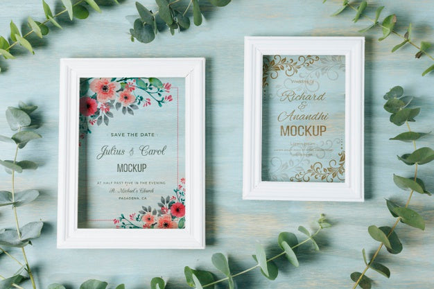 Beautiful Wedding Concept Mock-Up Psd