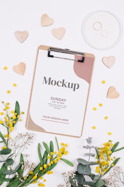 Beautiful Wedding Concept Mock-Up Psd