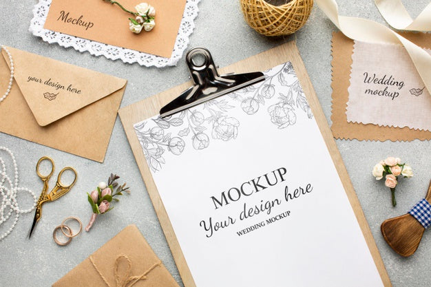 Beautiful Wedding Concept Mock-Up Psd