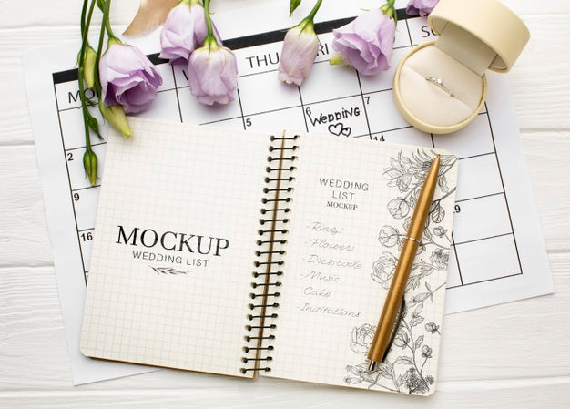 Beautiful Wedding Concept Mock-Up Psd