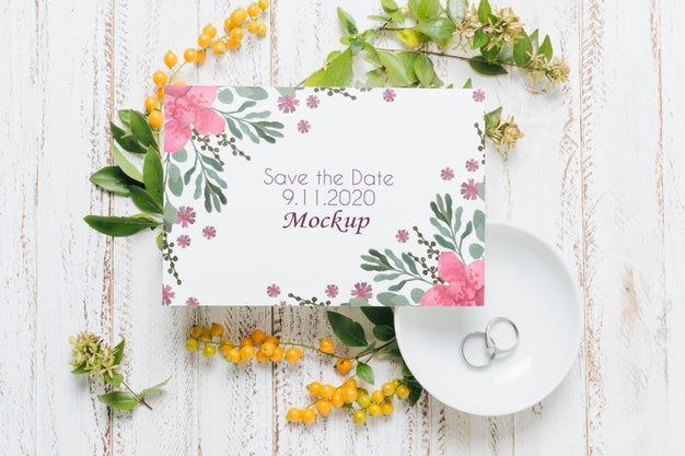 Beautiful Wedding Concept Mock-Up Psd