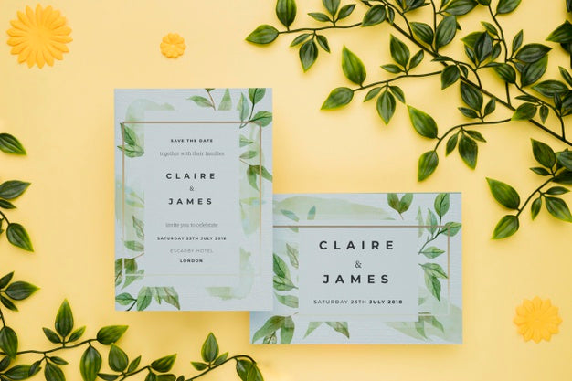 Beautiful Wedding Concept Mock-Up Psd