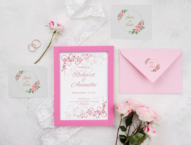 Beautiful Wedding Concept Mock-Up Psd