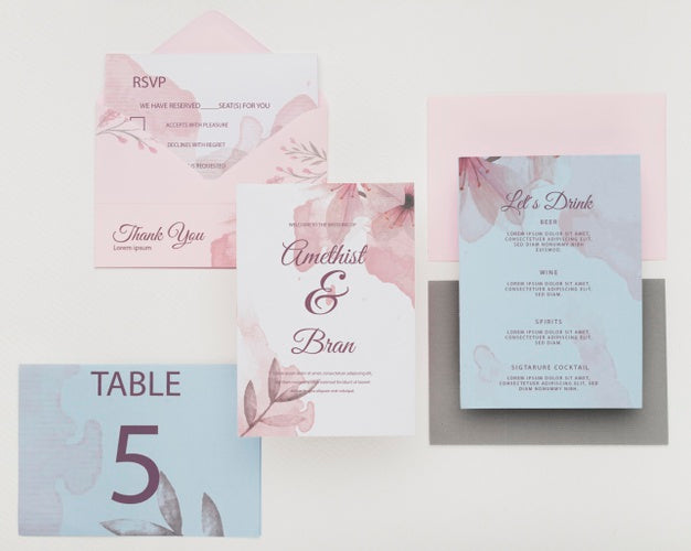 Beautiful Wedding Concept Mock-Up Psd