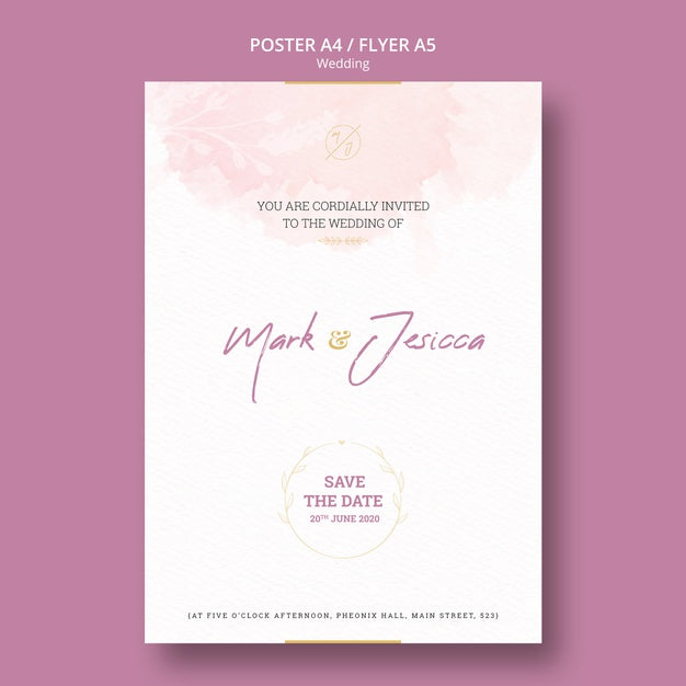 Beautiful Wedding Flyer Mock-Up Psd