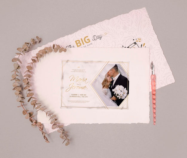 Beautiful Wedding Invitation Stationery Psd
