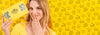 Beautiful Woman With Yellow Concept Mock-Up Psd