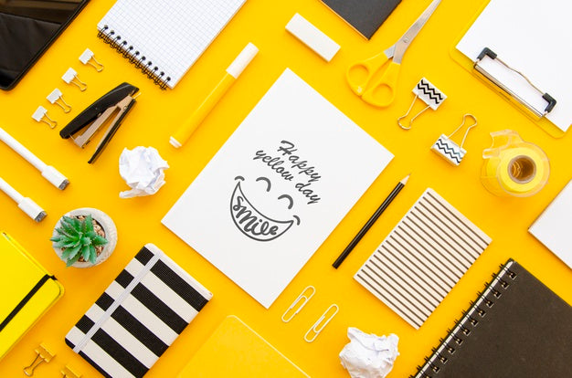 Beautiful  Yellow Concept Mock-Up Psd