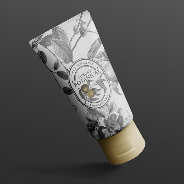 Beauty Botanical Cream Tube Mockup Psd