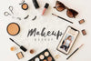 Beauty Concept With Make-Up Flat Lay Psd