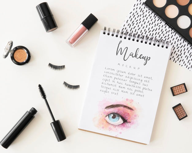 Beauty Concept With Make-Up Top View Psd