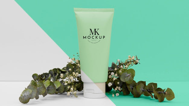 Beauty Product Bottle With Plant Psd
