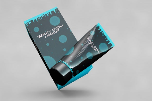 Beauty Product Mockup With Box And Tube Psd