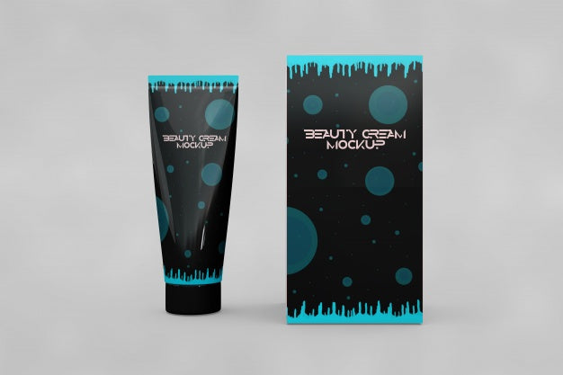 Beauty Product Mockup With Box And Tube Psd