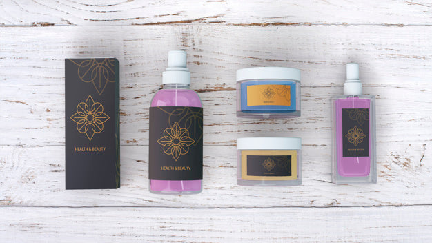 Beauty Products Mockup On Wooden Background Psd