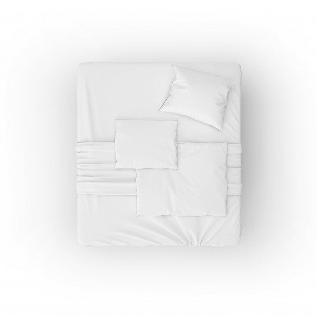 Bed Mockup With White Sheets And Pillows Psd