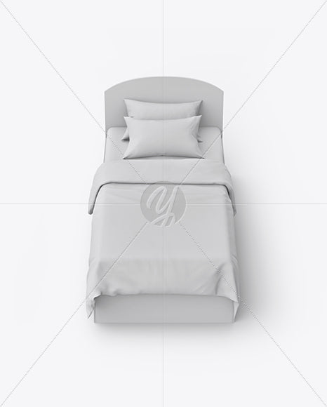 Bed With Cotton Linens Mockup