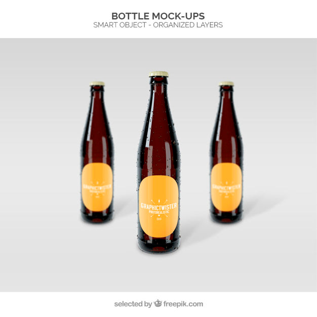 Beer Bottle Mockup Psd