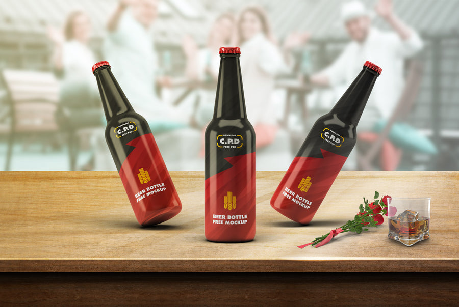 Beer Bottle Mockup Psd