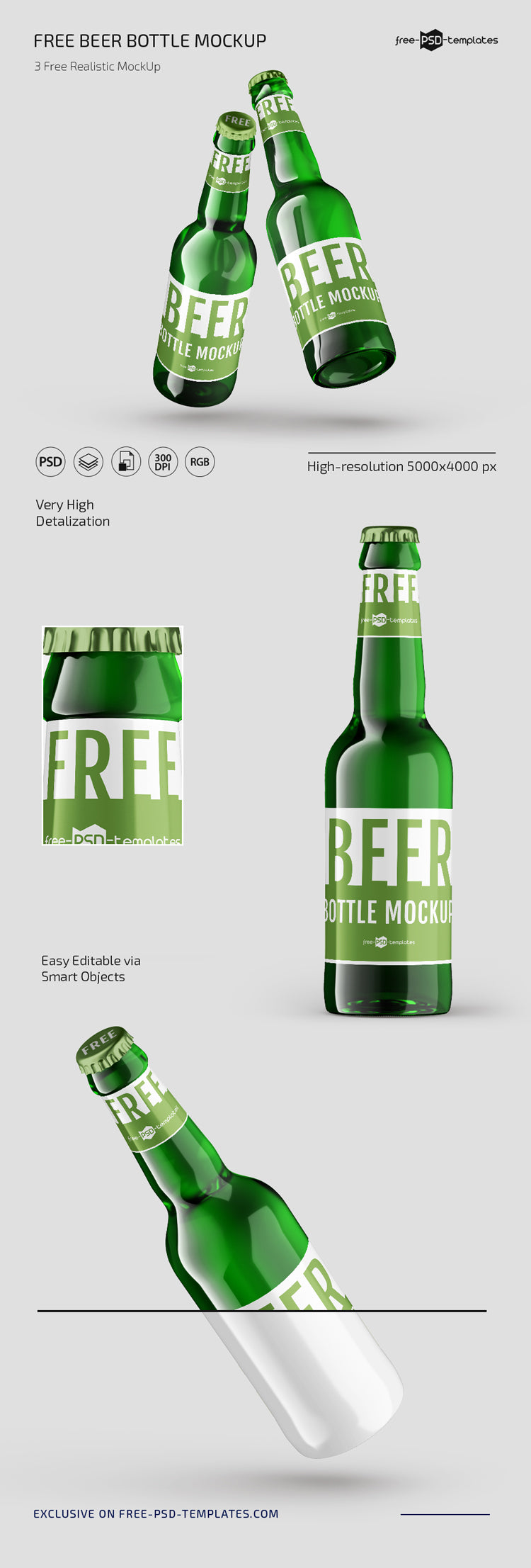 Beer Bottle Mockup Set