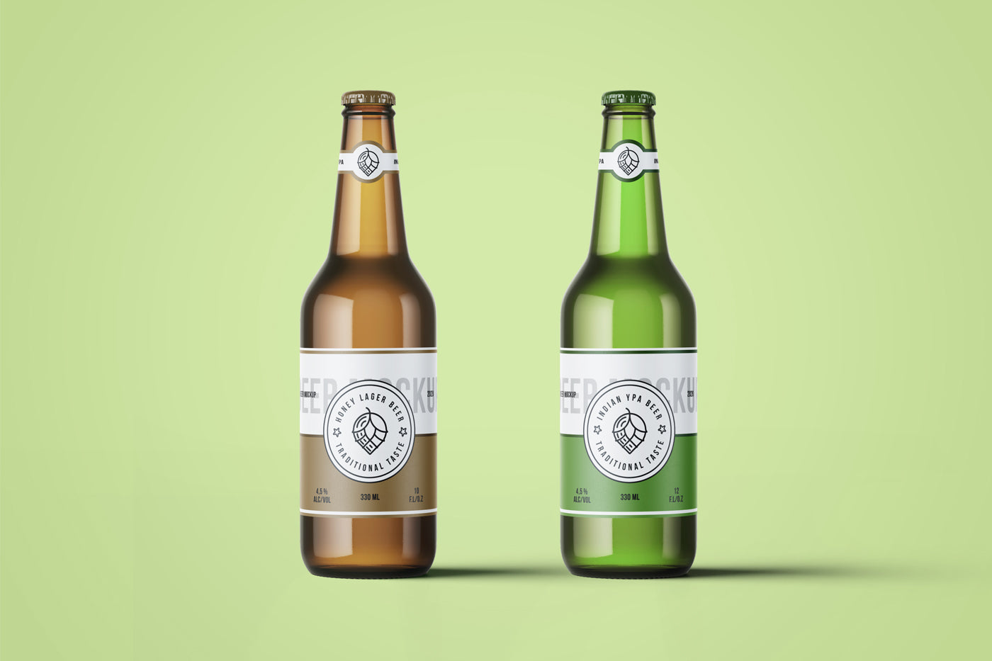 Beer Bottles Mockup