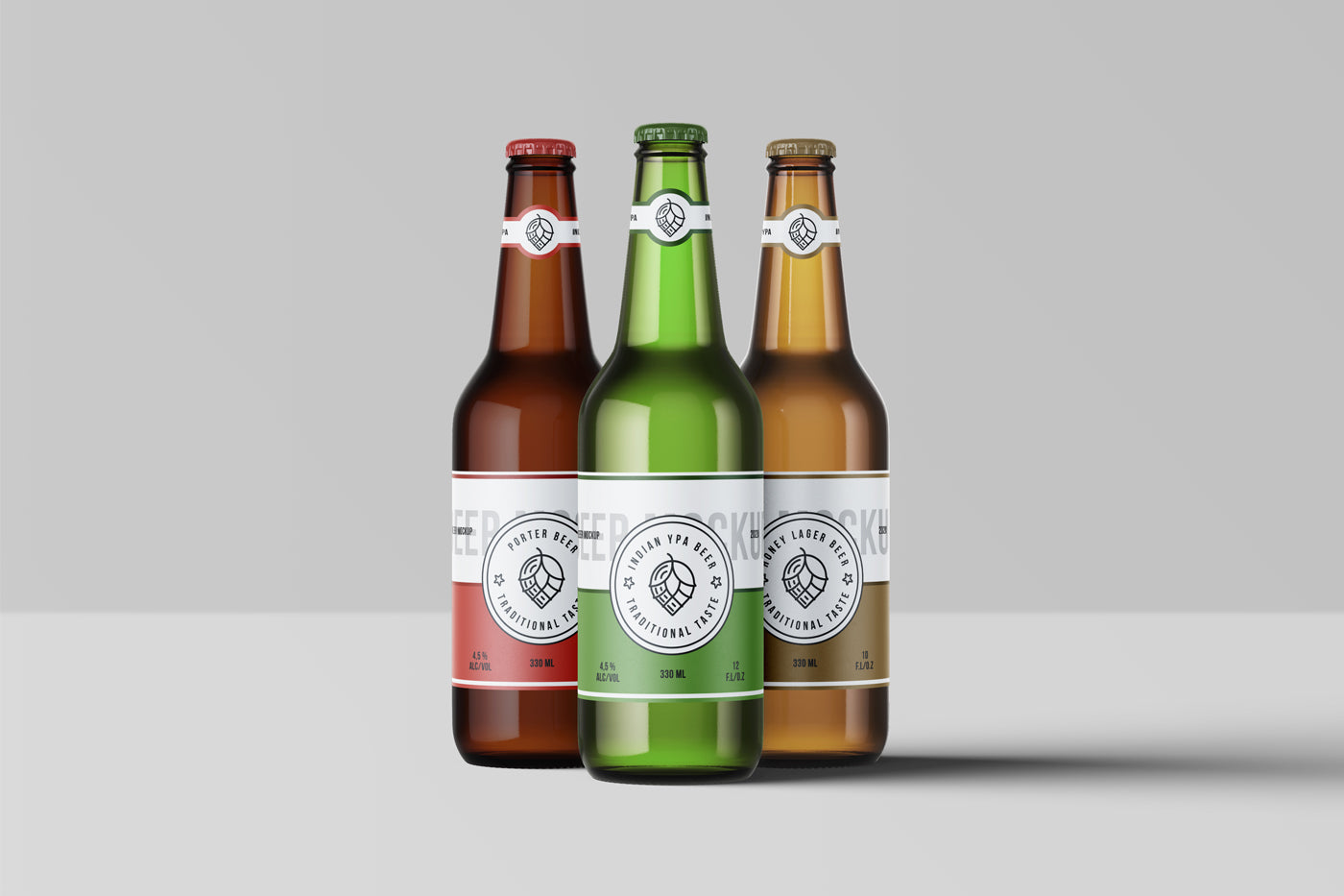 Beer Bottles Psd Mockup
