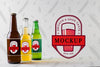 Beer Bottles With Mock-Up Packaging Psd