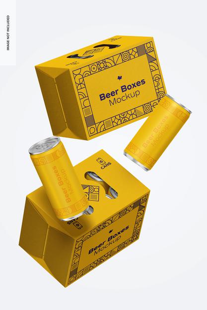 Beer Boxes Mockup Psd