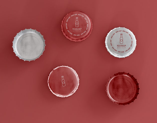Beer Caps Mockup Psd