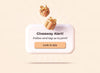 Beige Giveaway Reminder Alert In 3D Design Mockup Template Psd