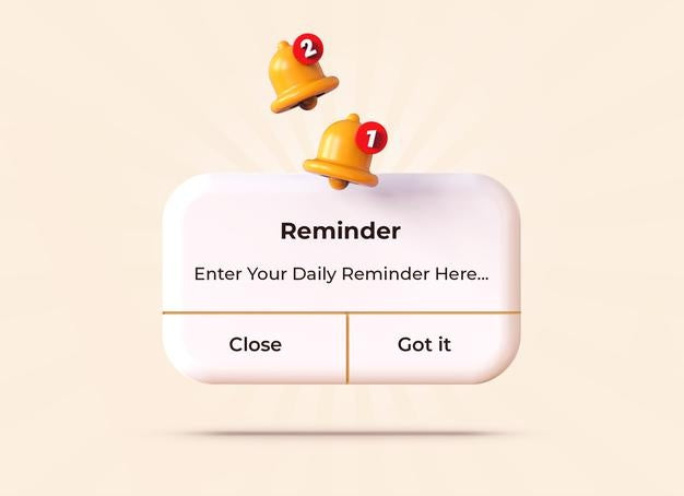 Beige Reminder In 3D Design Mockup Template Psd