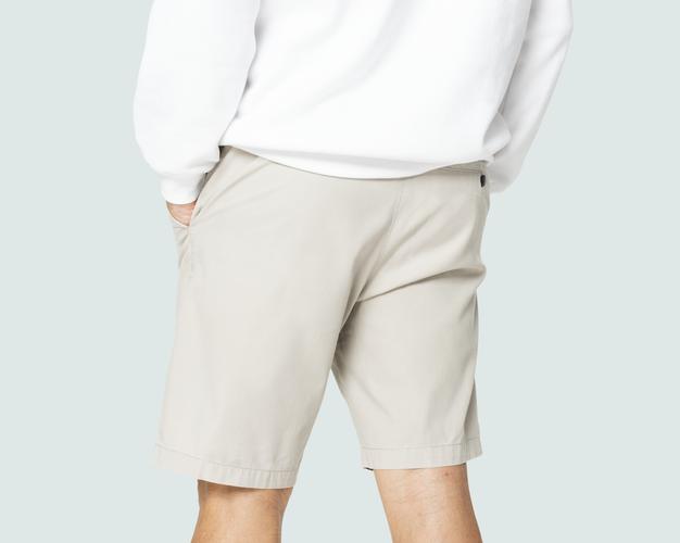 Beige Shorts Mockup On Man Psd