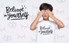Believe In Yourself Young Cute Boy Mock-Up Psd