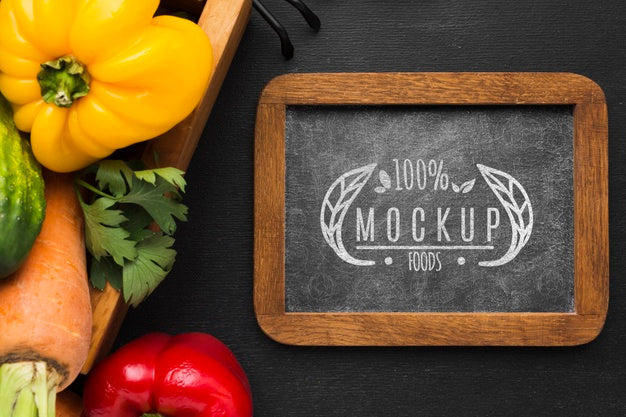 Bell Peppers And Carrots Locally Grown Veggies Mock-Up Psd